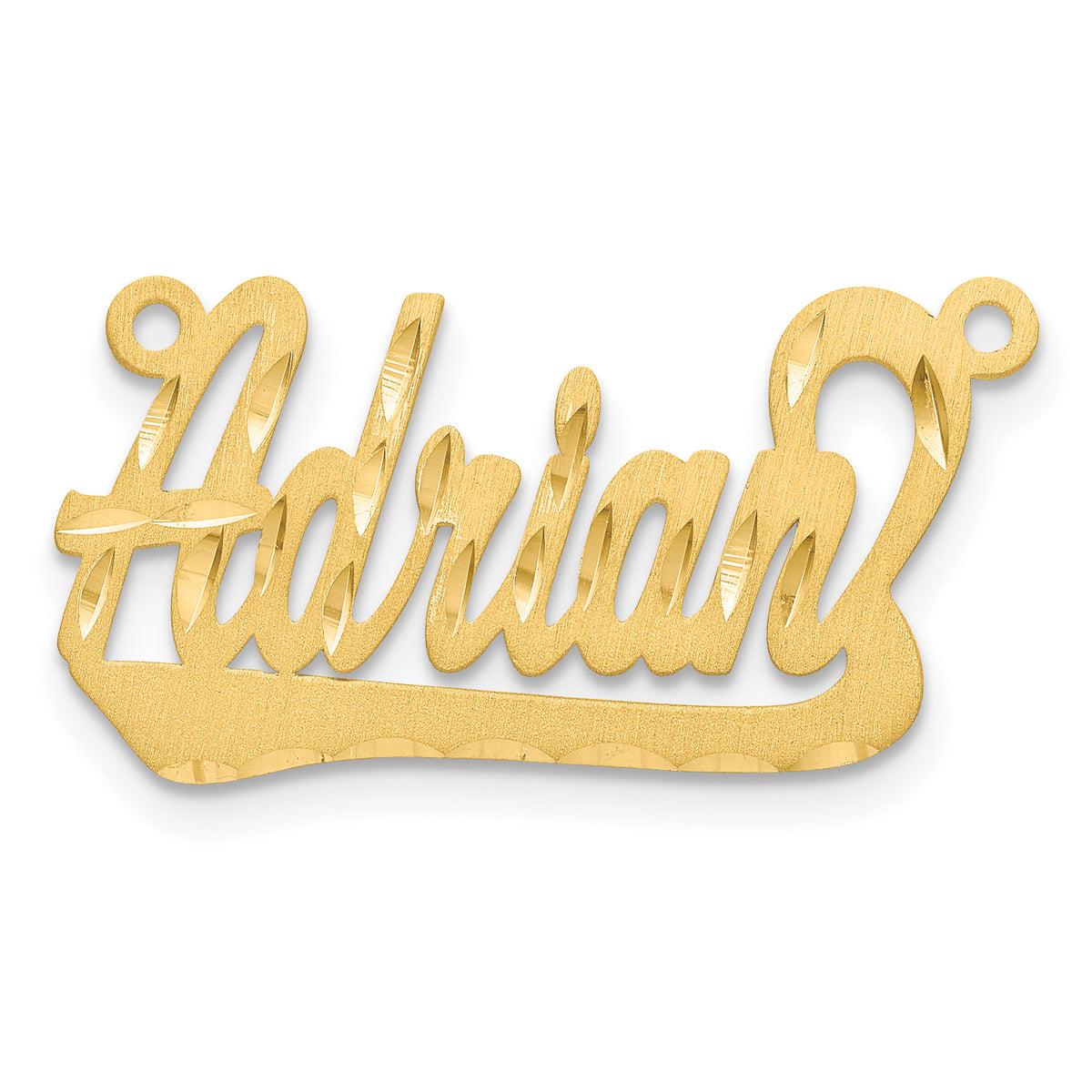 14K Satin Diamond-cut name Plate