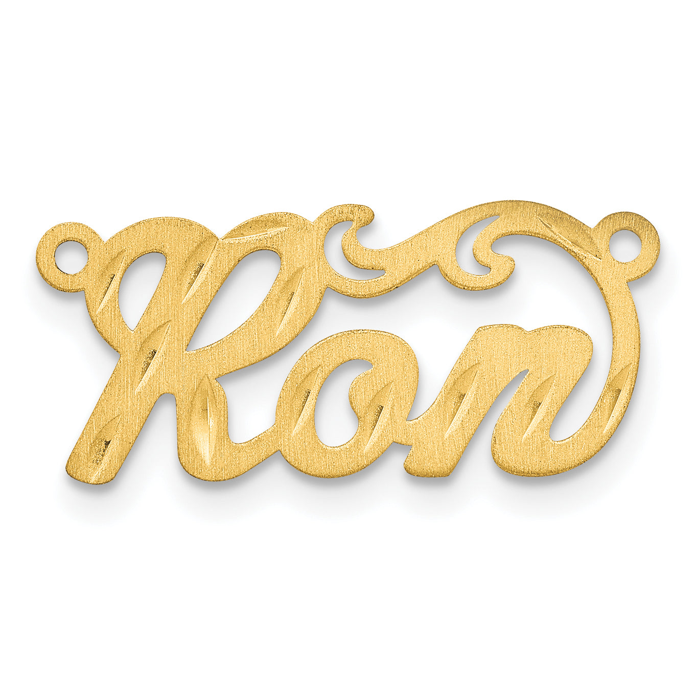 14K Satin Diamond-cut Name Plate