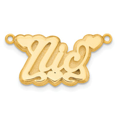 14KY 3D Polished Hearts Name Plate