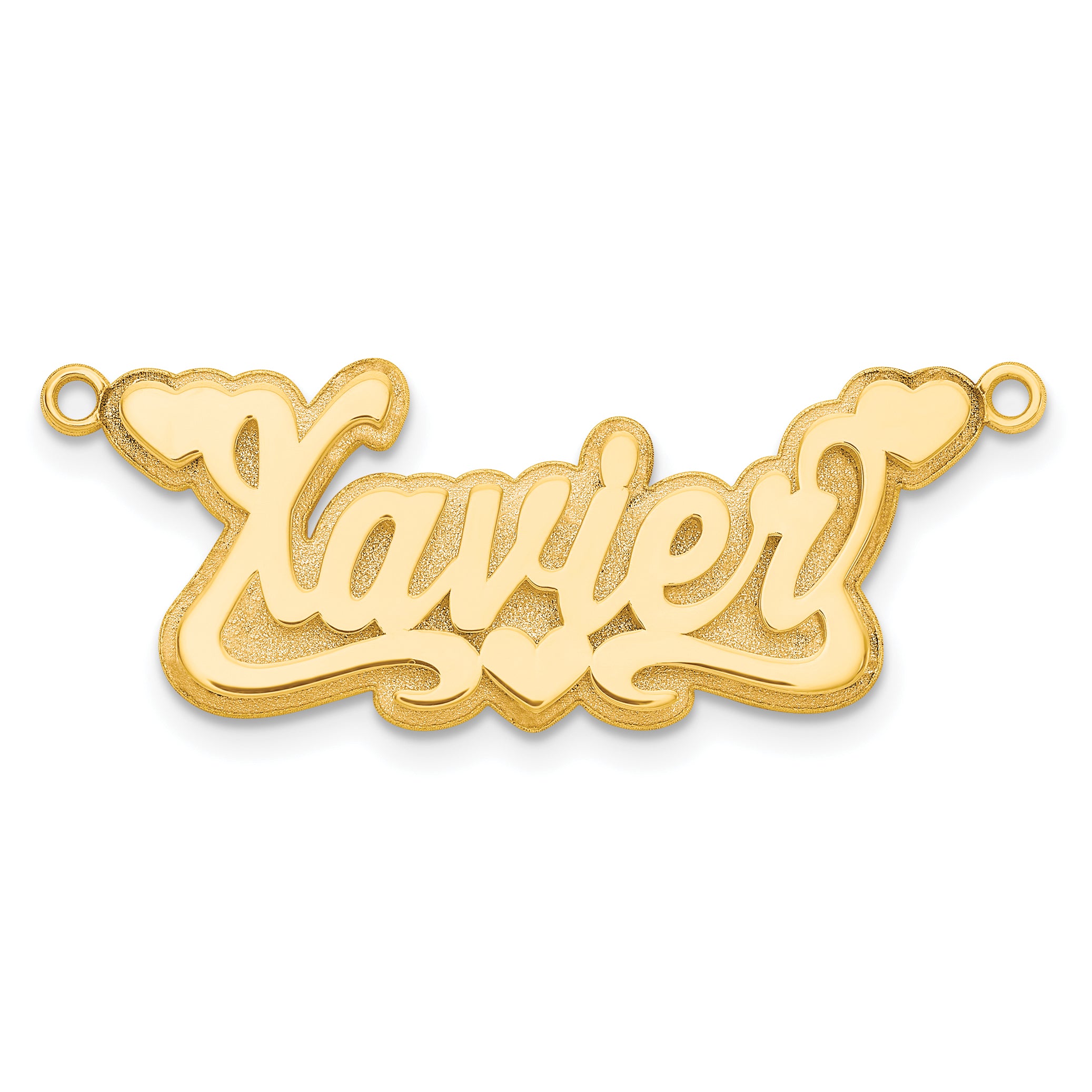 14KY 3D Polished Hearts Name Plate