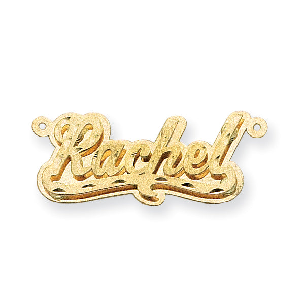 14k Satin Diamond-cut 3D Name Plate