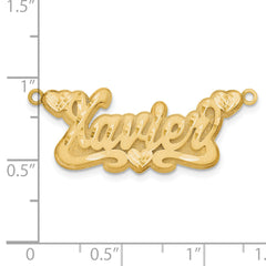 14KY 3D Satin Diamond-cut Hearts Name Plate