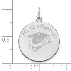 14k White Gold Personalized Graduation Charm