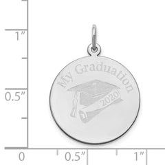 14k White Gold Personalized Graduation Charm