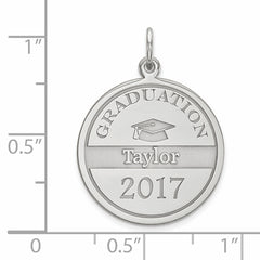 14k White Gold Personalized Graduation Charm