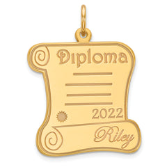 14k Personalized DIPLOMA Charm