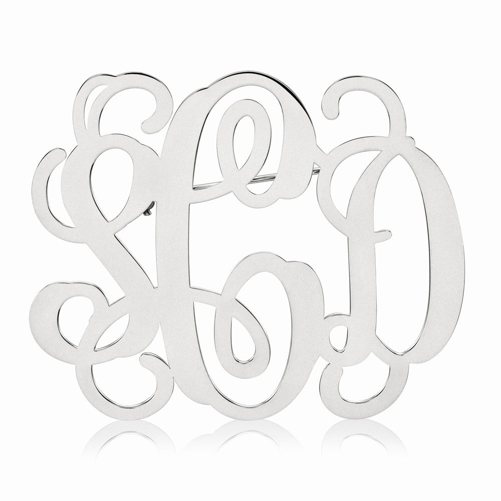 Sophia Jewelers Sterling Silver Monogram Pin with Rhodium Elegance