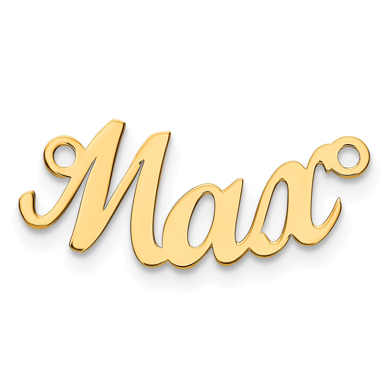 14K Polished Curved Script MT Font Name Plate