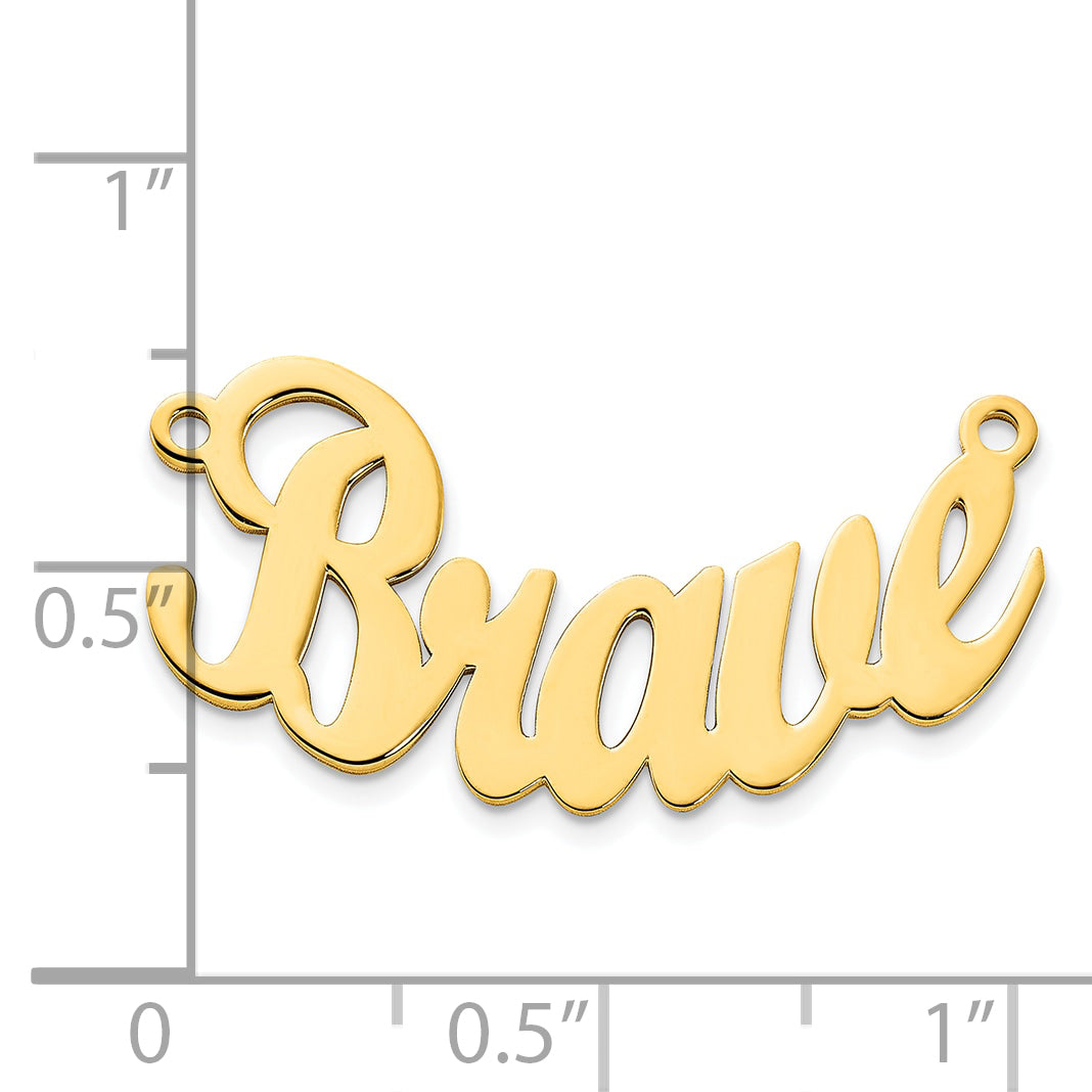 14K Polished Curved Script MT Font Name Plate