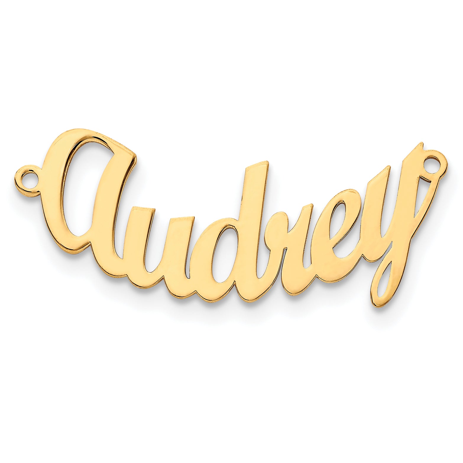 14K Polished Curved Script MT Font Name Plate