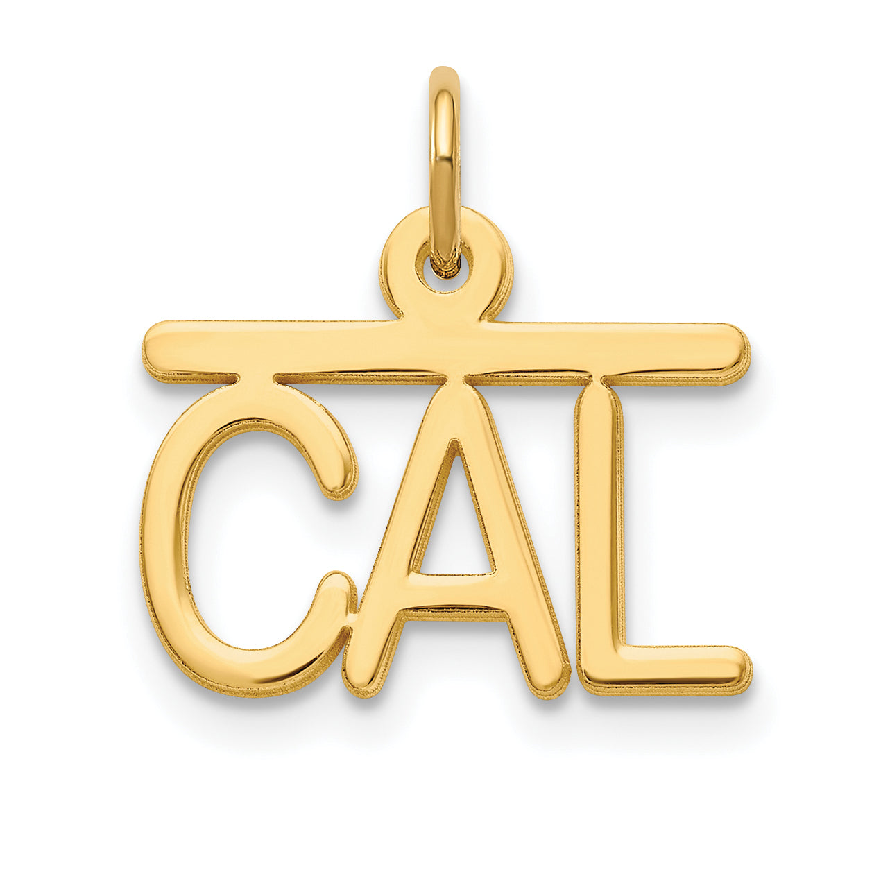 14K Polished Arial Rounded Font Name Plate