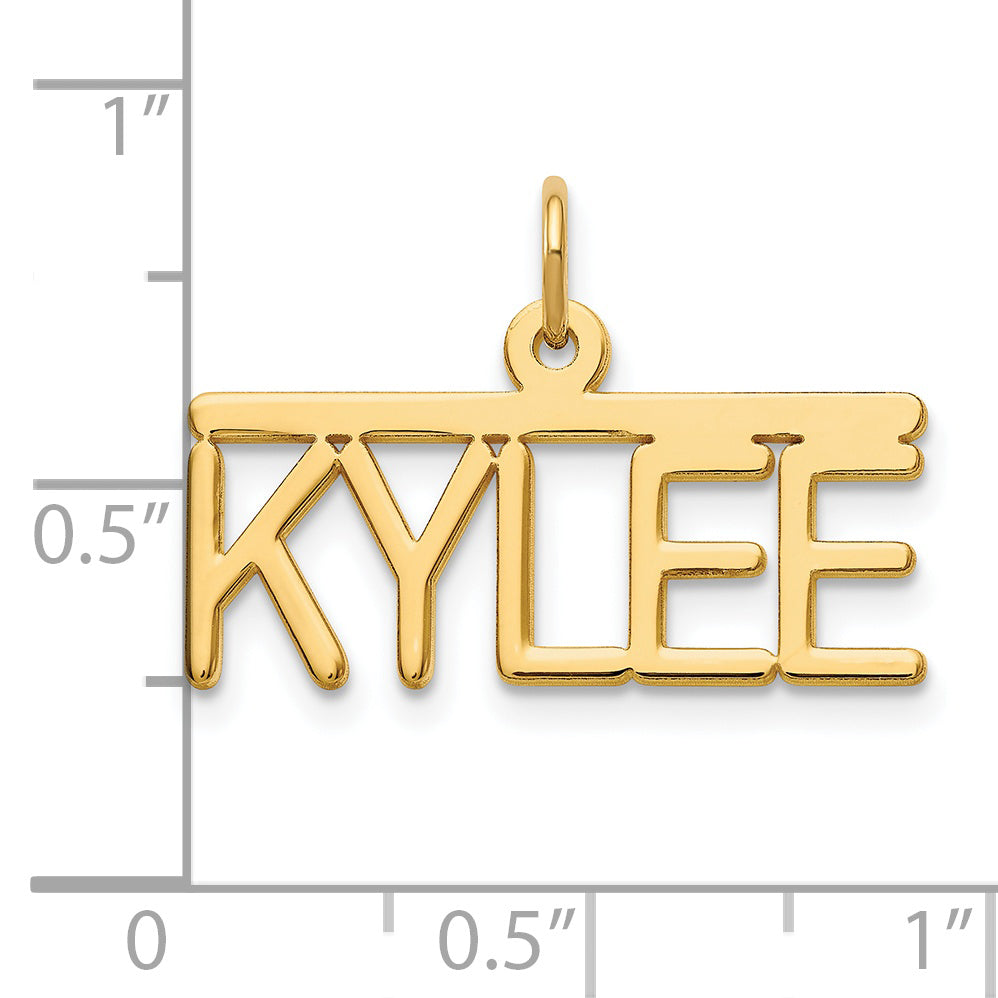 14K Polished Arial Rounded Font Name Plate