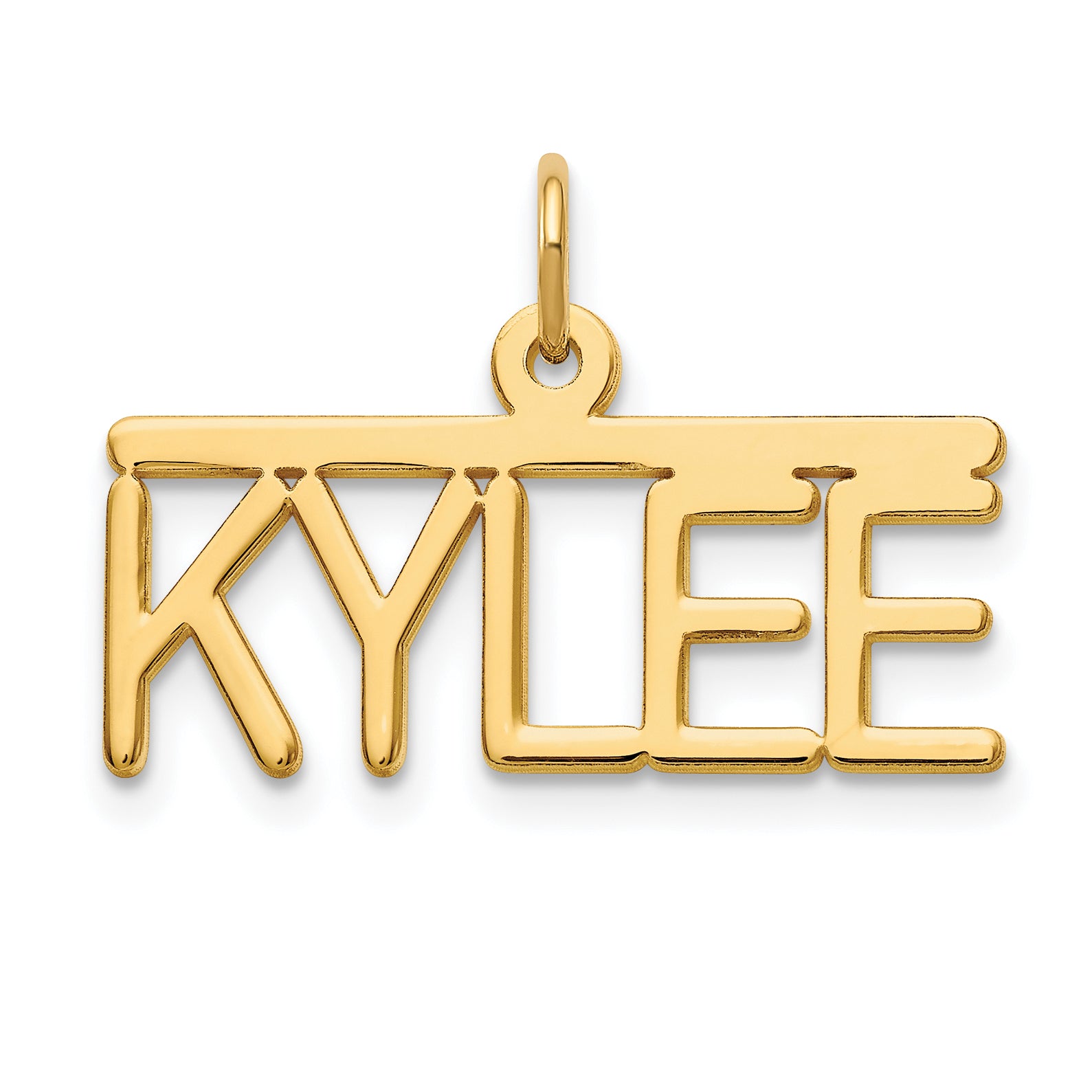 14K Polished Arial Rounded Font Name Plate