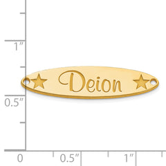 14K Large Oval with Stars Name Plate