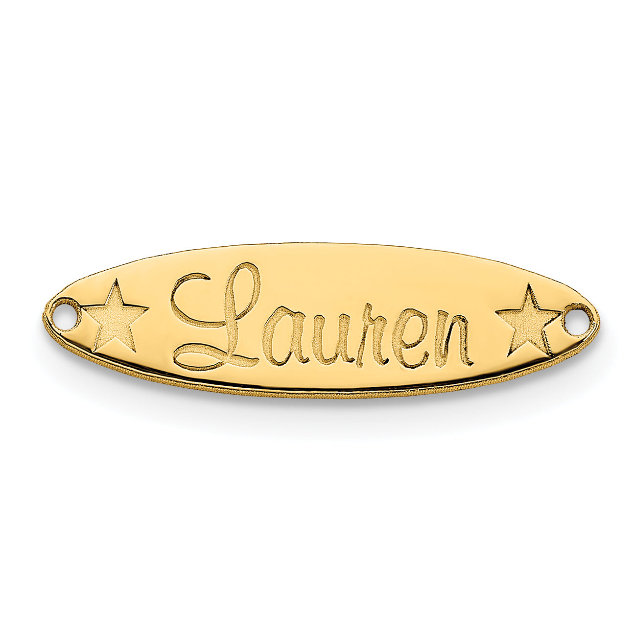 14K Small Oval with Stars Name Plate