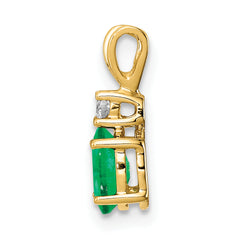 14k Emerald Diamond pendant