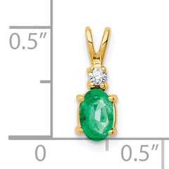 14k Emerald Diamond pendant