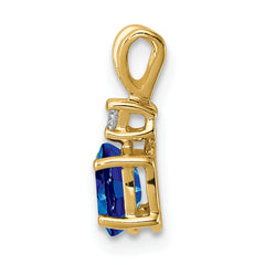 14k Sapphire Diamond pendant