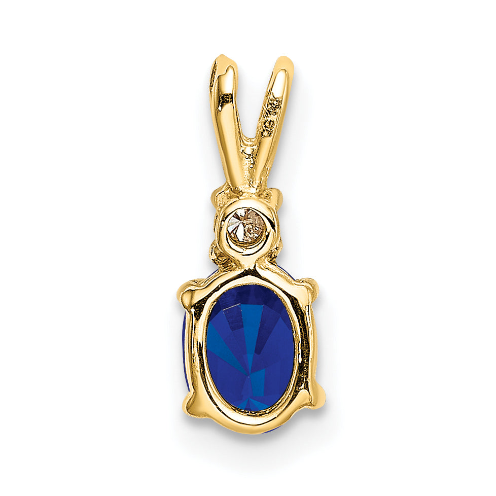 14k Sapphire Diamond pendant