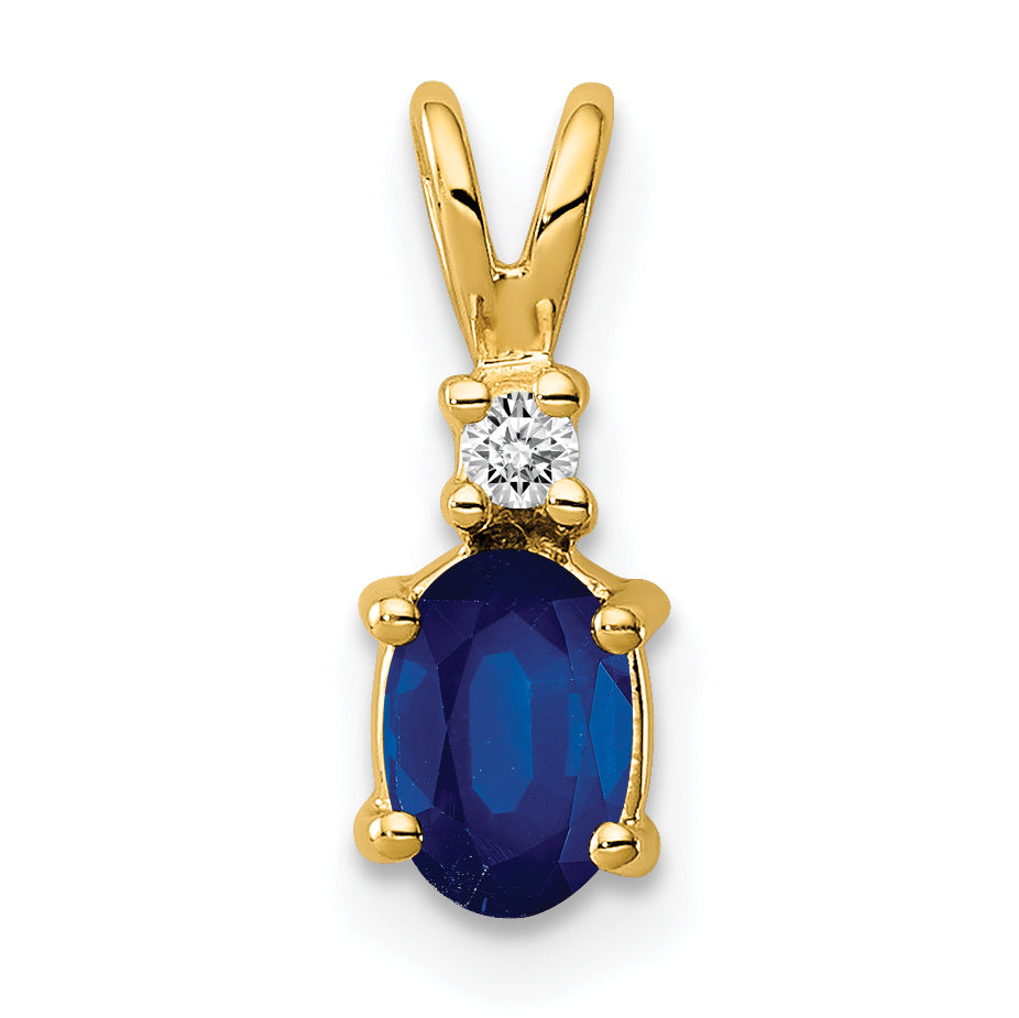 14k Sapphire Diamond pendant