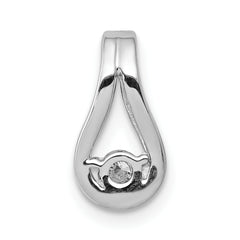 14K White Gold 2.8mm AA Diamond Teardrop Shape Slide Pendant