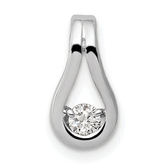 14k White Gold 2.8mm VS Diamond Teardrop Shape Slide Pendant