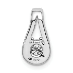 14K White Gold 4.7mm AA Diamond Teardrop Shape Slide Pendant