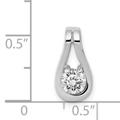 14K White Gold 4.7mm AA Diamond Teardrop Shape Slide Pendant