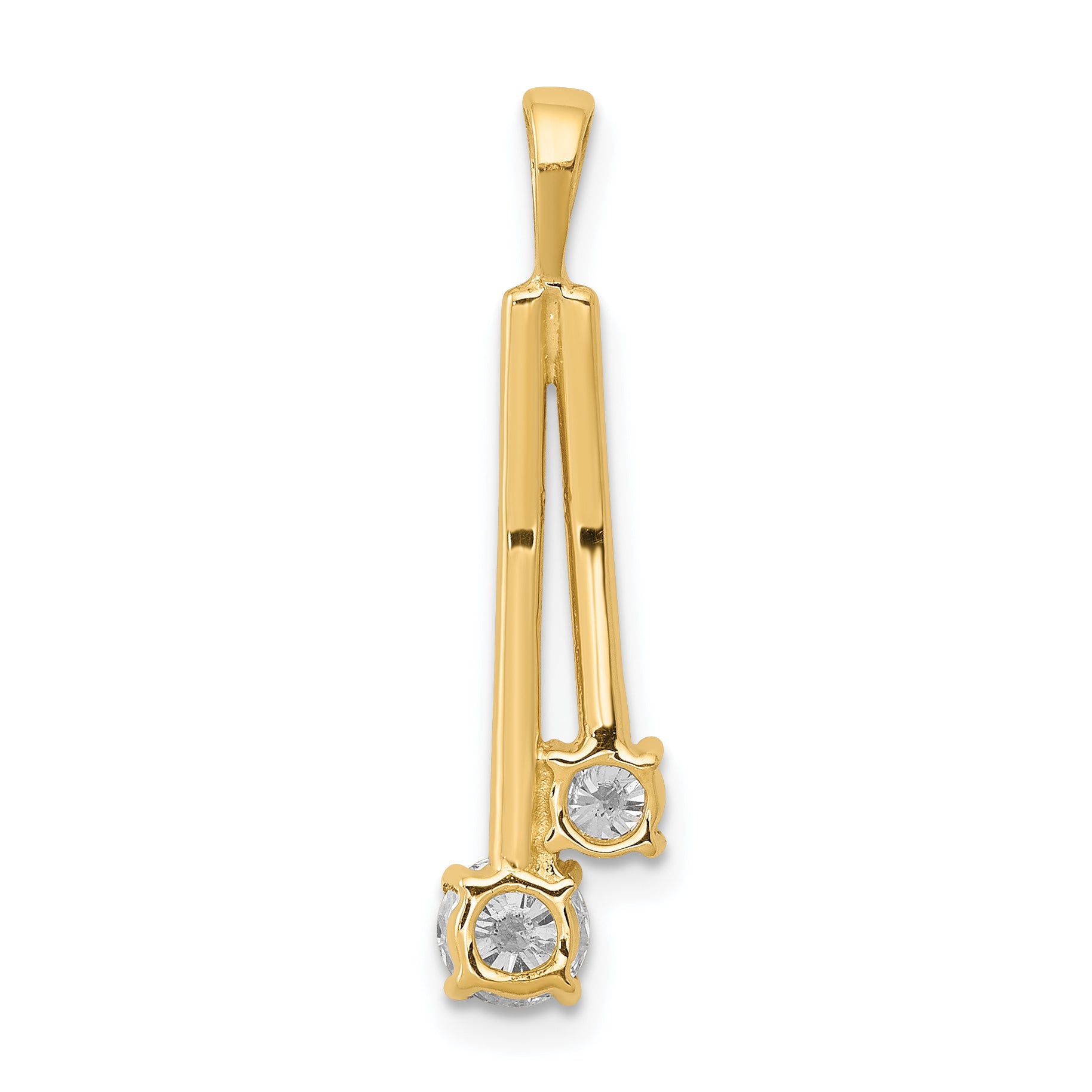 14K AA Diamond Two Stone Pendant