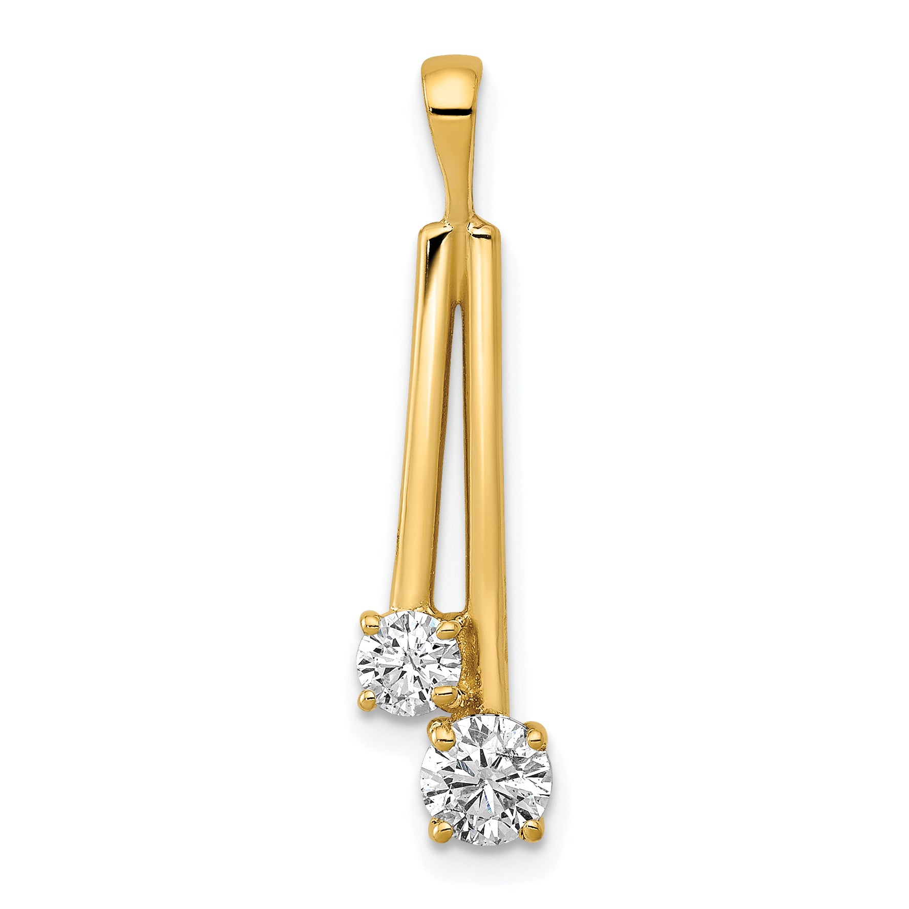 14k VS Diamond Two Stone Pendant