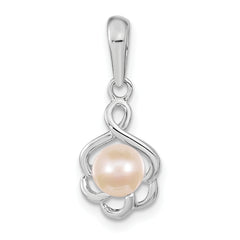 14k White Gold 5mm Freshwater Cultured Pearl Pendant