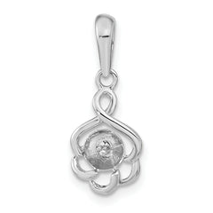 14k White Gold Pearl Pendant Mounting