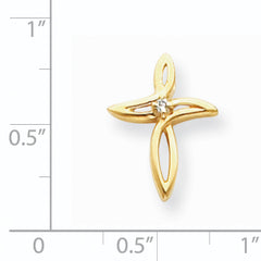 14K AA Diamond Passion Cross Pendant