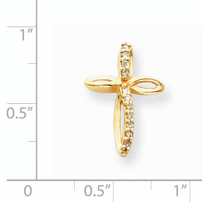 14K AA Diamond Passion Cross Pendant