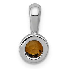 14K White Gold .40 Citrine Pendant