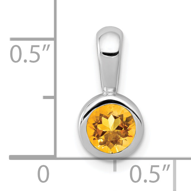 14K White Gold .40 Citrine Pendant