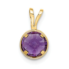 14K 6mm Amethyst bezel pendant