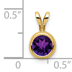 14K 6mm Amethyst bezel pendant