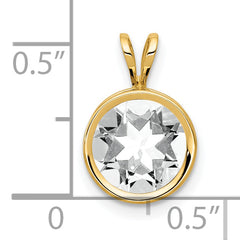 14K 8mm Cubic Zirconia bezel pendant