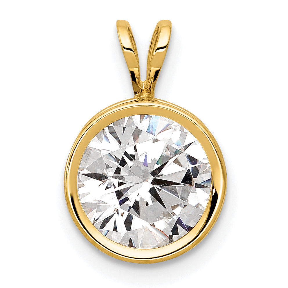 14k 8mm Cubic Zirconia bezel pendant