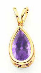 14K 8x5mm Pear Tanvorite bezel pendant