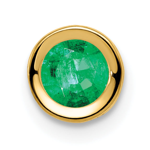 14K 5mm Emerald bezel pendant