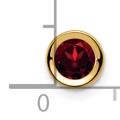 14K 5mm Garnet bezel pendant