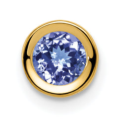 14K 5mm Tanzanite bezel pendant