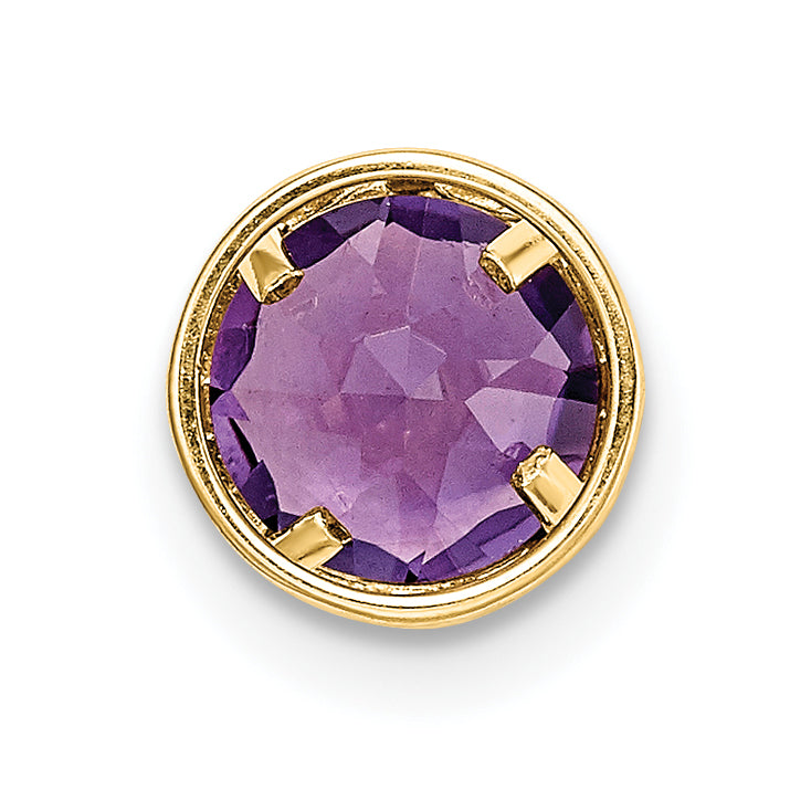 14K 6mm Amethyst bezel pendant