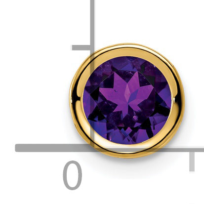 14K 6mm Amethyst bezel pendant