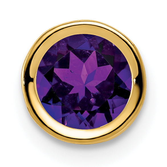 14k 6mm Amethyst bezel pendant