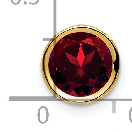 14K 7mm Garnet bezel pendant