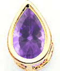 14K 9x6mm Pear Tanvorite bezel pendant