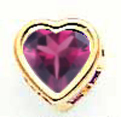 14K 5mm Heart Rhodolite Garnet bezel pendant